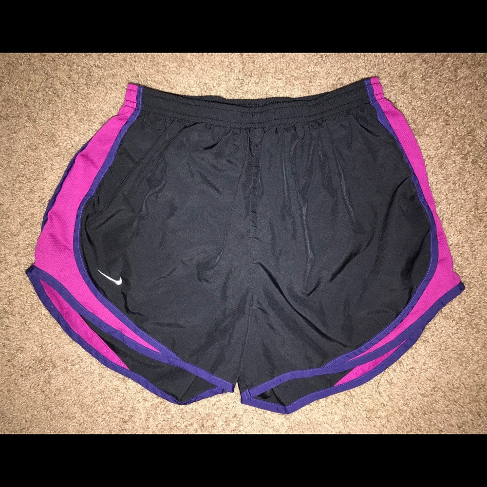 nike purple & black tempo shorts ✰